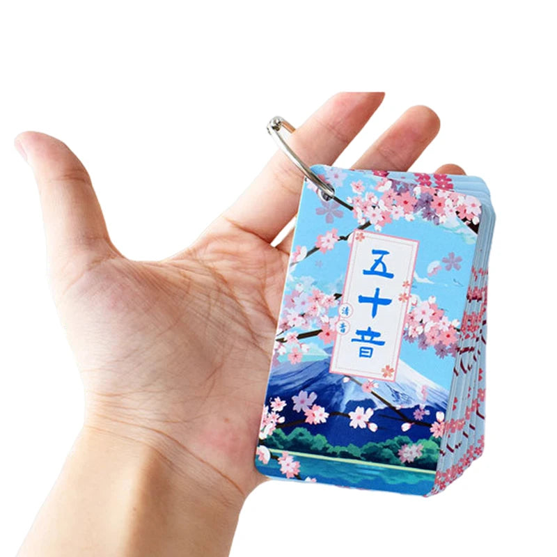 Japanese Hiragana & Katakana Flashcards 50 Kana Learning Cards for Kids and Beginners - Portable Ring-Bound Quick Study Language