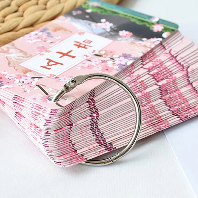 Japanese Hiragana & Katakana Flashcards 50 Kana Learning Cards for Kids and Beginners - Portable Ring-Bound Quick Study Language